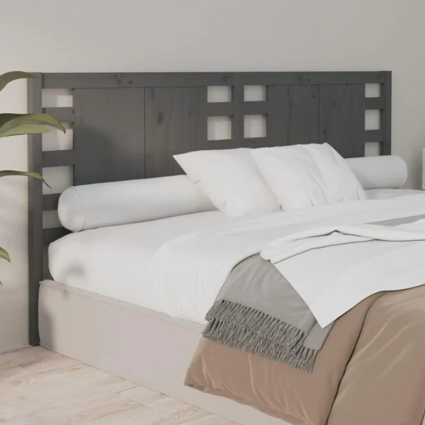 Paiement sécurisé VidaXL Tête De Lit Gris 141x4x100 Cm Bois Massif De Pin 6