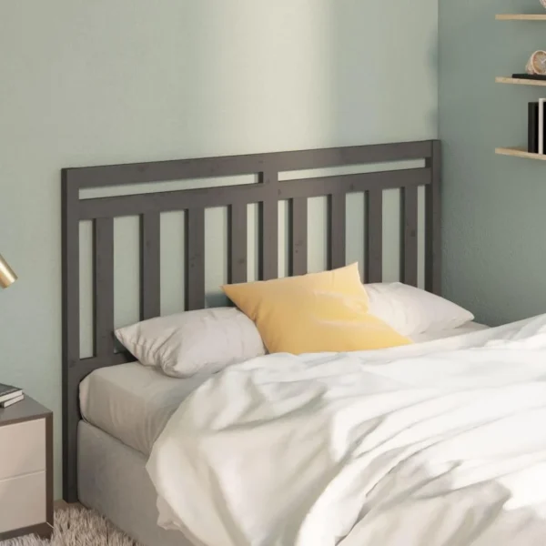 VidaXL Tête De Lit Gris 146x4x100 Cm Bois Massif De Pin soldes 1
