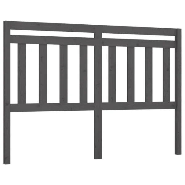 VidaXL Tête De Lit Gris 146x4x100 Cm Bois Massif De Pin soldes 3