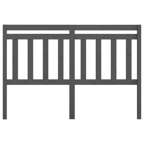 VidaXL Tête De Lit Gris 146x4x100 Cm Bois Massif De Pin soldes 4