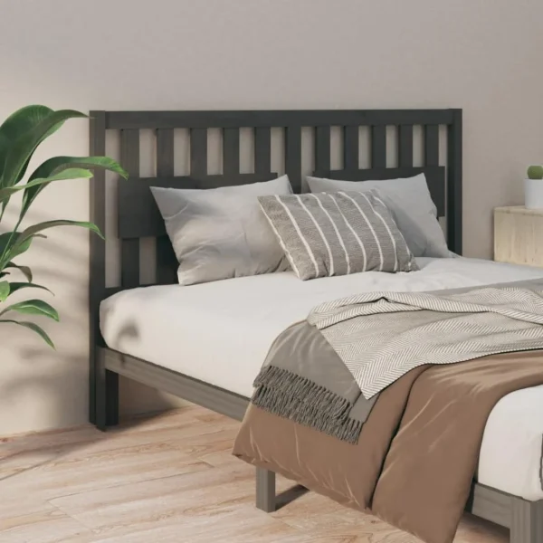 authentiques VidaXL Tête De Lit Gris 155,5x4x100 Cm Bois Massif De Pin 1