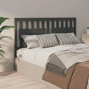 authentiques VidaXL Tête De Lit Gris 155,5x4x100 Cm Bois Massif De Pin 13