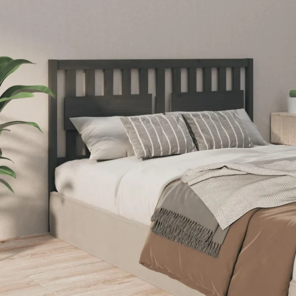 authentiques VidaXL Tête De Lit Gris 155,5x4x100 Cm Bois Massif De Pin 5