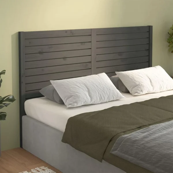 VidaXL Tête De Lit Gris 156x4x100 Cm Bois Massif De Pin exclusivement disponibles 5