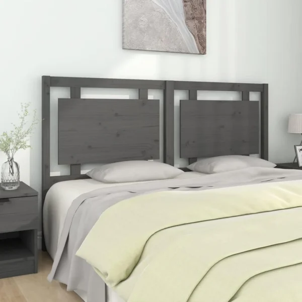 VidaXL Tête De Lit Gris 165,5x4x100 Cm Bois Massif De Pin mode 1