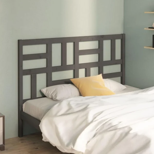Boutique officielle VidaXL Tête De Lit Gris 166x4x104 Cm Bois Massif De Pin 1