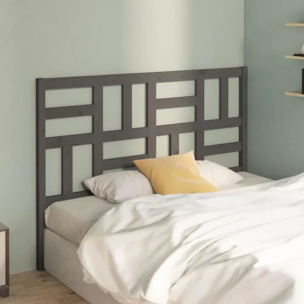 Boutique officielle VidaXL Tête De Lit Gris 166x4x104 Cm Bois Massif De Pin 4