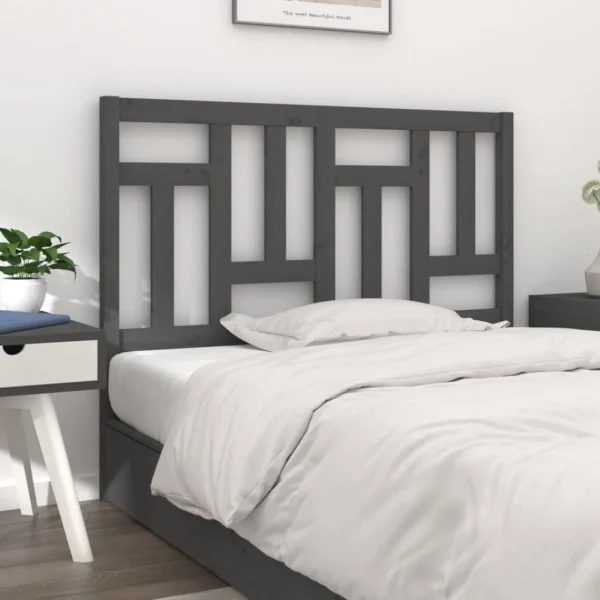 comparez les prix VidaXL Tête De Lit Gris 185,5x4x100 Cm Bois Massif De Pin 1