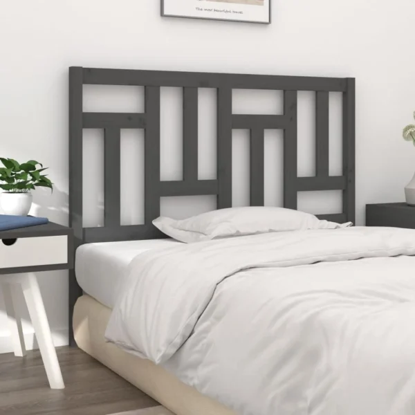 comparez les prix VidaXL Tête De Lit Gris 185,5x4x100 Cm Bois Massif De Pin 5