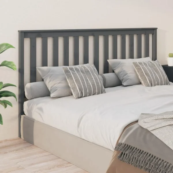 mode pas chere VidaXL Tête De Lit Gris 186x6x101 Cm Bois Massif De Pin 1
