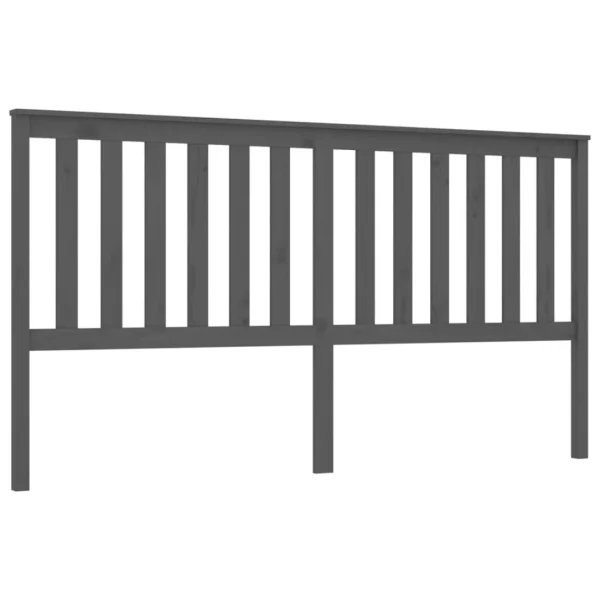 mode pas chere VidaXL Tête De Lit Gris 186x6x101 Cm Bois Massif De Pin 3