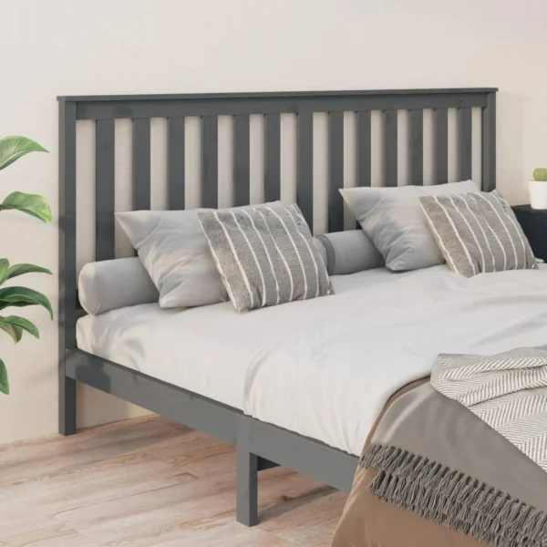 mode pas chere VidaXL Tête De Lit Gris 186x6x101 Cm Bois Massif De Pin 5