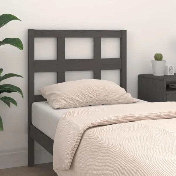 VidaXL Tête De Lit Gris 95,5x4x100 Cm Bois Massif De Pin Nouvelle tendance 4