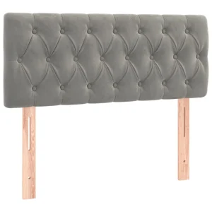 boutique en france VidaXL Tête De Lit Gris Clair 100x7x78/88 Cm Velours 9