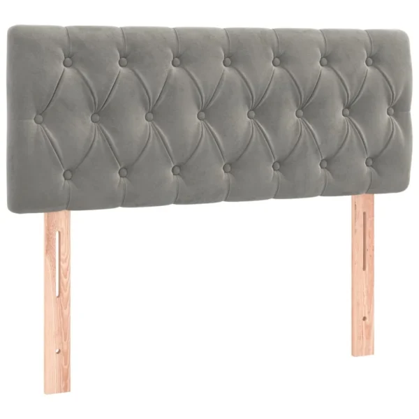 boutique en france VidaXL Tête De Lit Gris Clair 100x7x78/88 Cm Velours 3