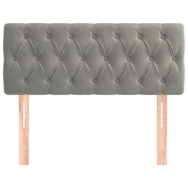 boutique en france VidaXL Tête De Lit Gris Clair 100x7x78/88 Cm Velours 4