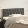 marques pas cher VidaXL Tête De Lit Gris Foncé 100x7x78/88 Cm Velours 19