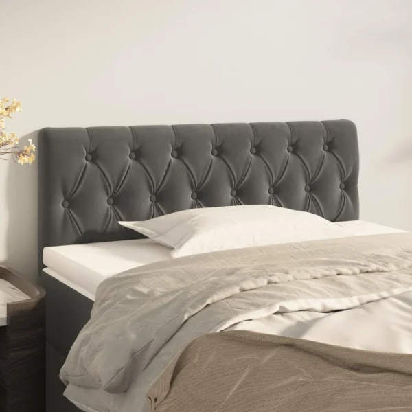 marques pas cher VidaXL Tête De Lit Gris Foncé 100x7x78/88 Cm Velours 1