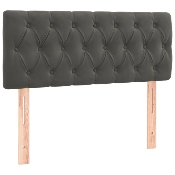 marques pas cher VidaXL Tête De Lit Gris Foncé 100x7x78/88 Cm Velours 3