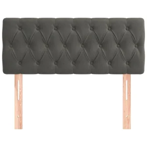 marques pas cher VidaXL Tête De Lit Gris Foncé 100x7x78/88 Cm Velours 11