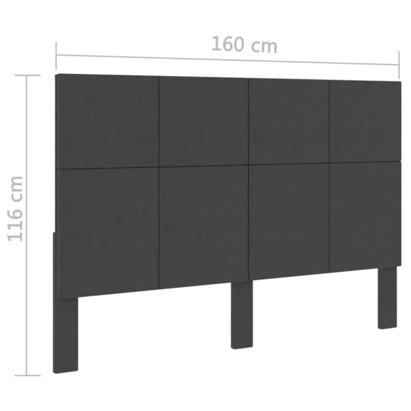 meilleure qualité VidaXL Tête De Lit Gris Foncé Tissu 160×200 Cm 6
