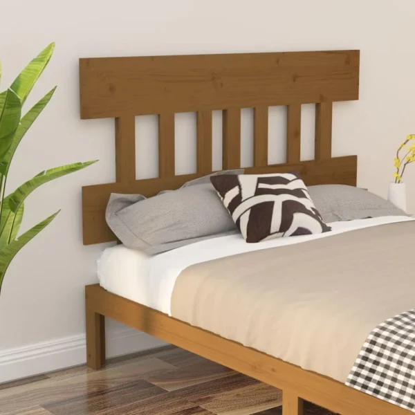 VidaXL Tête De Lit Marron Miel 123,5x3x81 Cm Bois Massif De Pin vente à bas prix 1