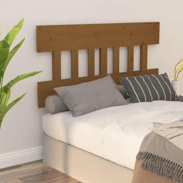VidaXL Tête De Lit Marron Miel 123,5x3x81 Cm Bois Massif De Pin vente à bas prix 6