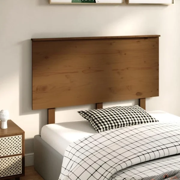 VidaXL Tête De Lit Marron Miel 124x6x82,5 Cm Bois Massif De Pin dernière tendance 5