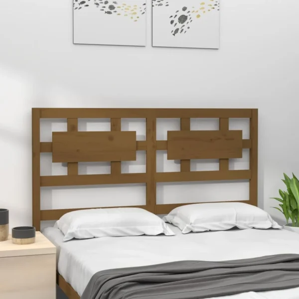 vente en ligne pas cher VidaXL Tête De Lit Marron Miel 140,5x4x100 Cm Bois Massif De Pin 4