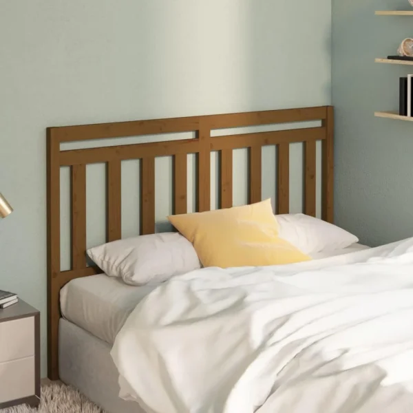 VidaXL Tête De Lit Marron Miel 146x4x100 Cm Bois Massif De Pin vente pas cher 1