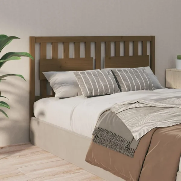 vente pas cher VidaXL Tête De Lit Marron Miel 155,5x4x100 Cm Bois Massif De Pin 5