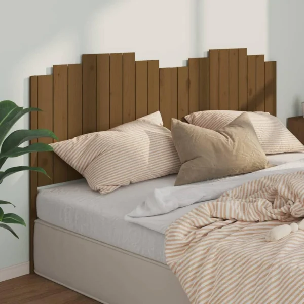 VidaXL Tête De Lit Marron Miel 206x4x110 Cm Bois Massif De Pin Nouvelle Collection 1