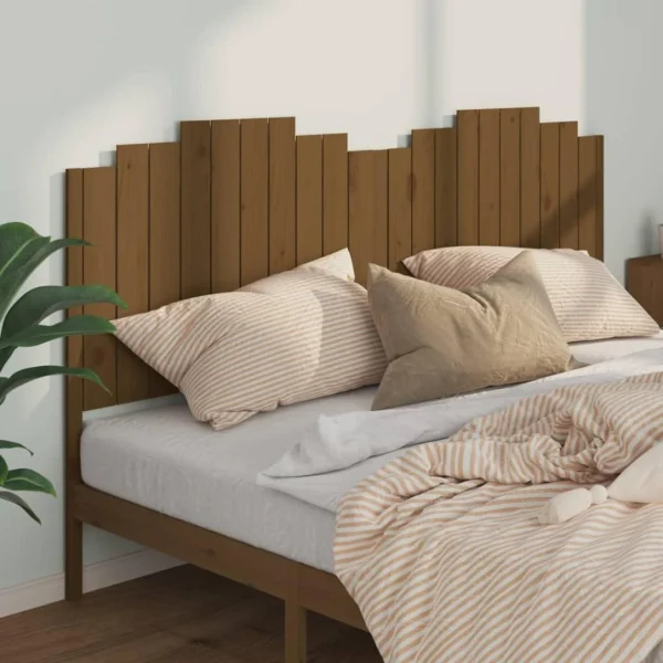 VidaXL Tête De Lit Marron Miel 206x4x110 Cm Bois Massif De Pin Nouvelle Collection 4
