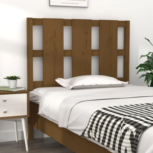 luxe soldes VidaXL Tête De Lit Marron Miel 95,5x4x100 Cm Bois Massif De Pin 1