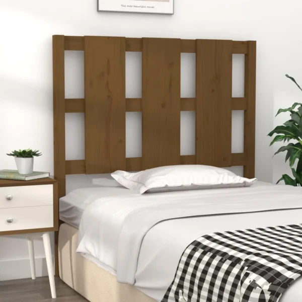 luxe soldes VidaXL Tête De Lit Marron Miel 95,5x4x100 Cm Bois Massif De Pin 4