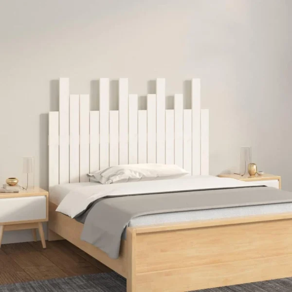 achat VidaXL Tête De Lit Murale Blanc 108x3x80 Cm Bois Massif De Pin 1