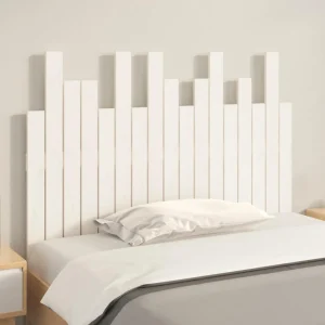 achat VidaXL Tête De Lit Murale Blanc 108x3x80 Cm Bois Massif De Pin 9