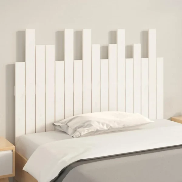 achat VidaXL Tête De Lit Murale Blanc 108x3x80 Cm Bois Massif De Pin 3