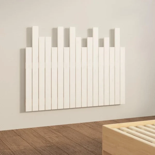 achat VidaXL Tête De Lit Murale Blanc 108x3x80 Cm Bois Massif De Pin 4