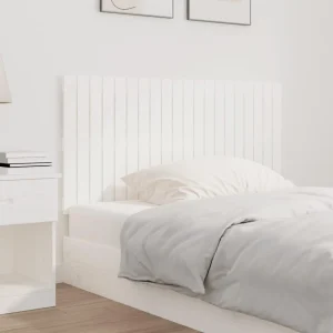 vente luxe pas cher VidaXL Tête De Lit Murale Blanc 127,5x3x60 Cm Bois Massif De Pin 9