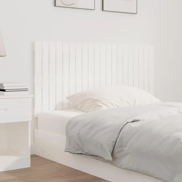 vente luxe pas cher VidaXL Tête De Lit Murale Blanc 127,5x3x60 Cm Bois Massif De Pin 3