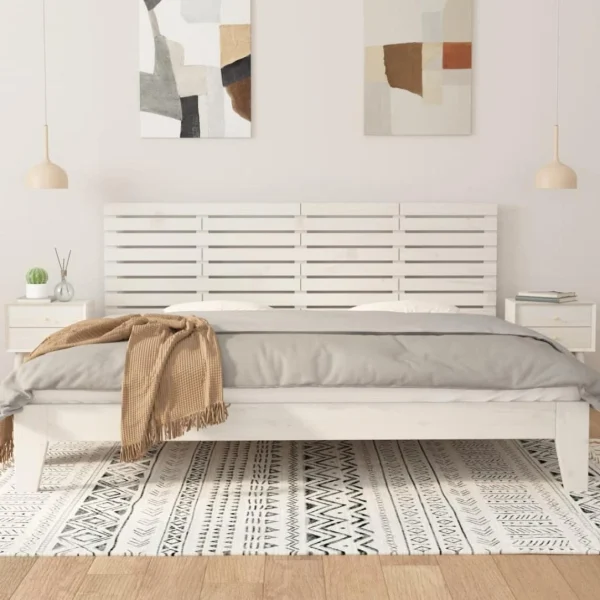 VidaXL Tête De Lit Murale Blanc 206x3x63 Cm Bois Massif De Pin prix pas cher 3