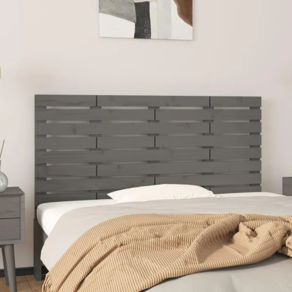 Authentic Original licence VidaXL Tête De Lit Murale Gris 126x3x63 Cm Bois Massif De Pin 1