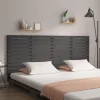 VidaXL Tête De Lit Murale Gris 156x3x91,5 Cm Bois Massif De Pin vente pas cher 17