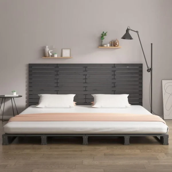 VidaXL Tête De Lit Murale Gris 156x3x91,5 Cm Bois Massif De Pin vente pas cher 3