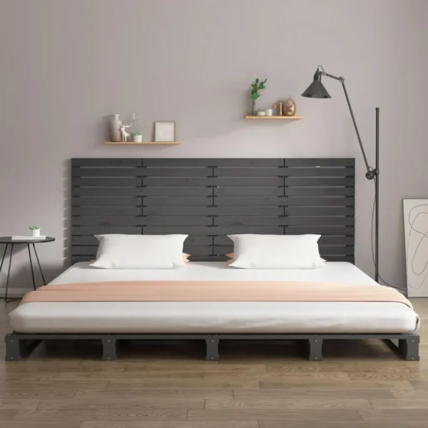 magasin pour VidaXL Tête De Lit Murale Gris 206x3x91,5 Cm Bois Massif De Pin 3