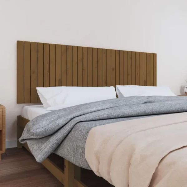 VidaXL Tête De Lit Murale Marron Miel 185x3x60 Cm Bois Massif De Pin mode 1