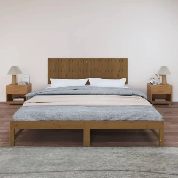 VidaXL Tête De Lit Murale Marron Miel 185x3x60 Cm Bois Massif De Pin mode 3