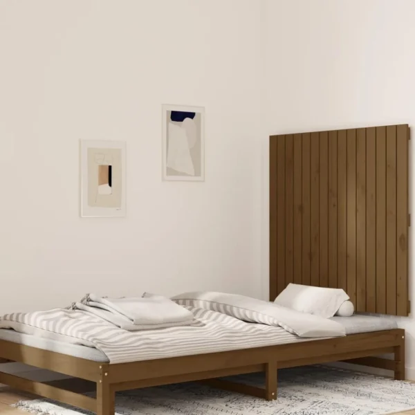 VidaXL Tête De Lit Murale Marron Miel 95,5x3x90 Cm Bois Massif De Pin jusqu'à 1