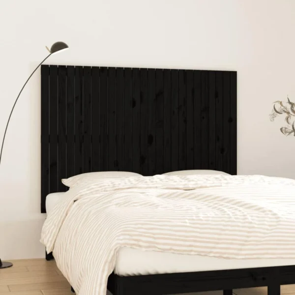 à prix promos VidaXL Tête De Lit Murale Noir 159,5x3x110 Cm Bois Massif De Pin 1